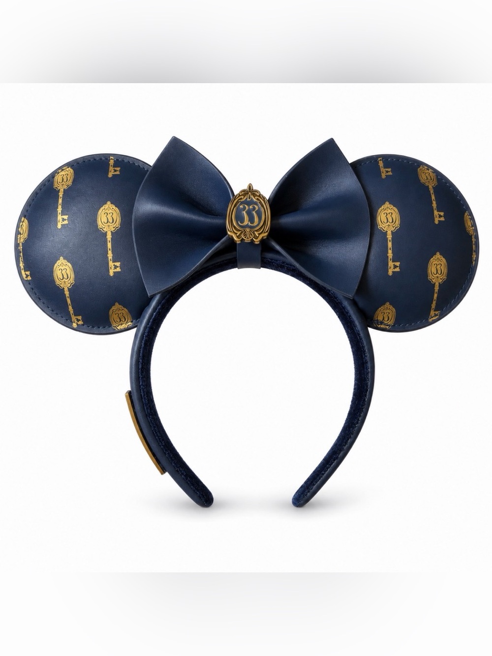 NWT Disneyland Club 33 Limited Edition Minnie Mouse Ears Headband, Navy/Gold